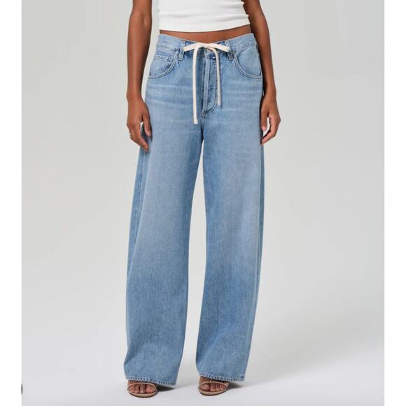 Citizens of Humanity Brynn Drawstring Trouser In Blue Lace 28 NEW - Picture 1 of 4